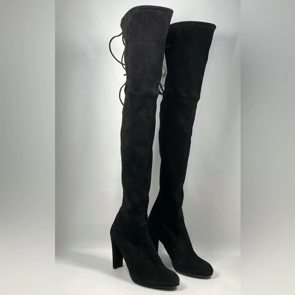 Stuart Weitzman Highland Block Heel Suede Over The Knee Boots size 9